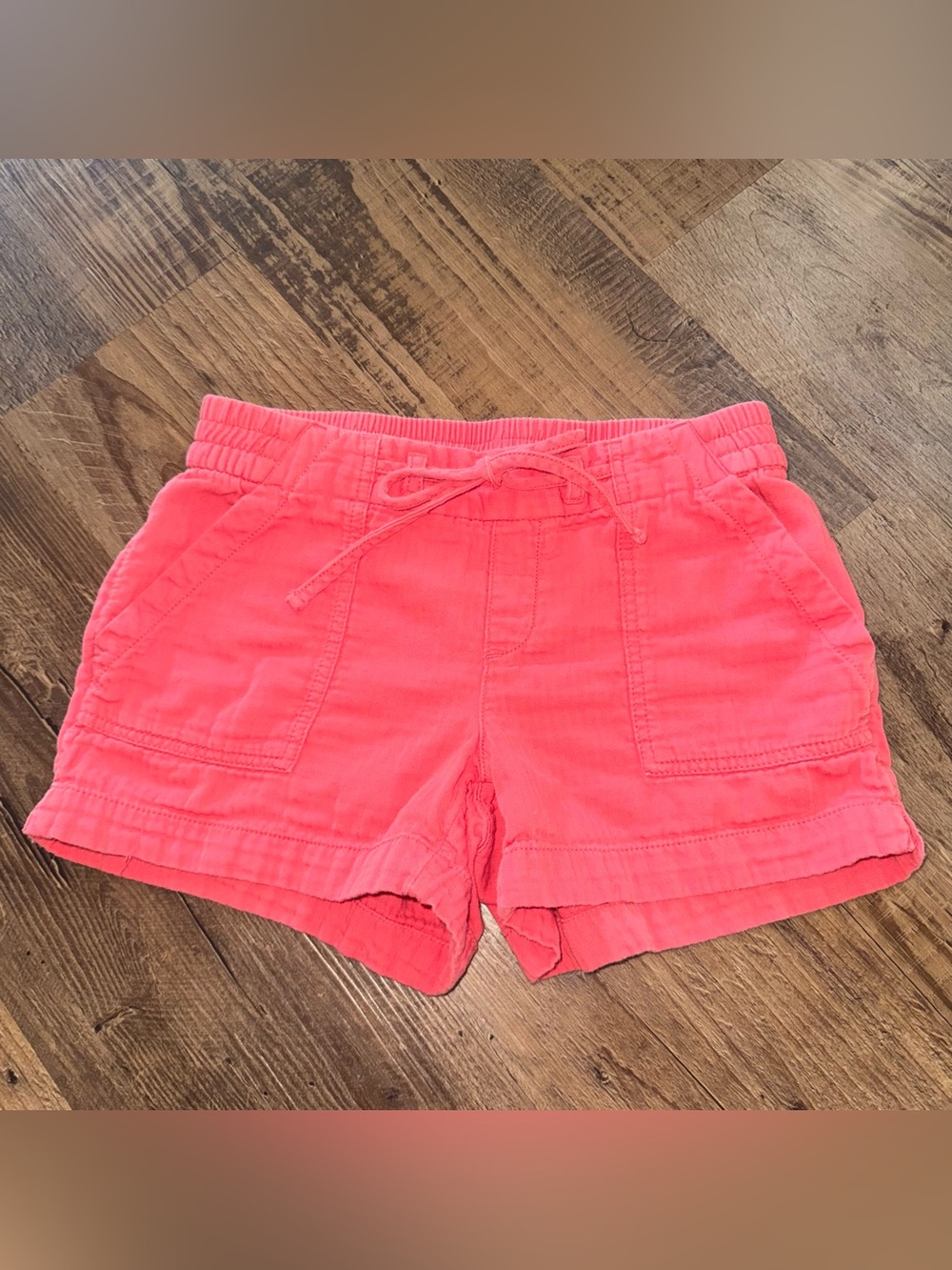 Old Navy Women’s Red Pink Low Rise Drawstring Shorts Size XS Cotton Pockets